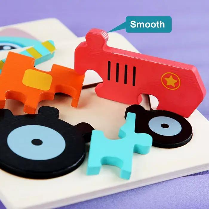 Jouets éducatifs en bois 3D animaux de dessin animé puzzle éducatif pour enfants occasions spéciales anniversaire noël