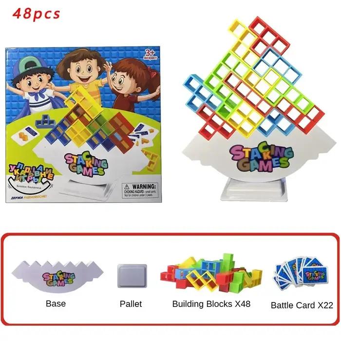Tetra Tower Fun Balance blocs de construction empilables jeu de société pour enfants adultes amis équipe dortoir jeu familial cadeaux de nuit et de fête