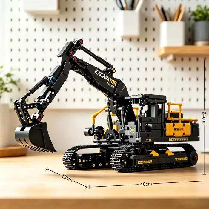 Modèles de véhicules de construction urbaine, excavatrices, blocs de construction MOC, voitures d'ingénierie technique, camions, briques, jouets