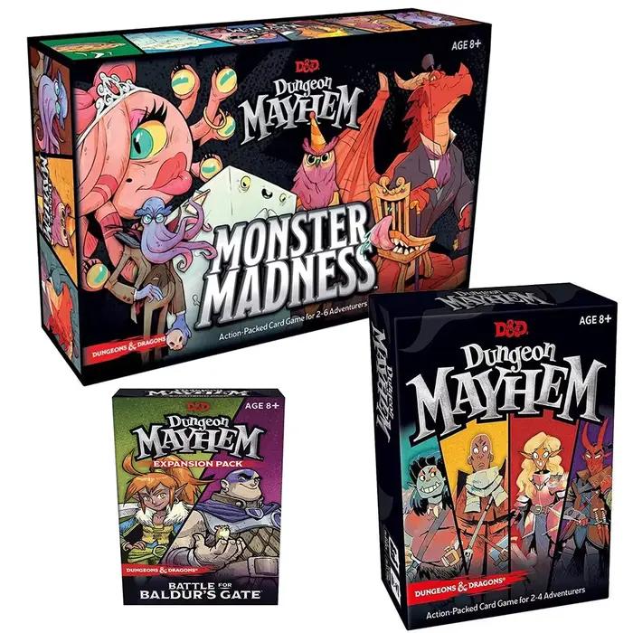Jeu de cartes Dungeon Mayhem Dungeons Dragons 120 cartes jeu de société Monster Madness pour parties amusantes et stratégiques avec amis et famille