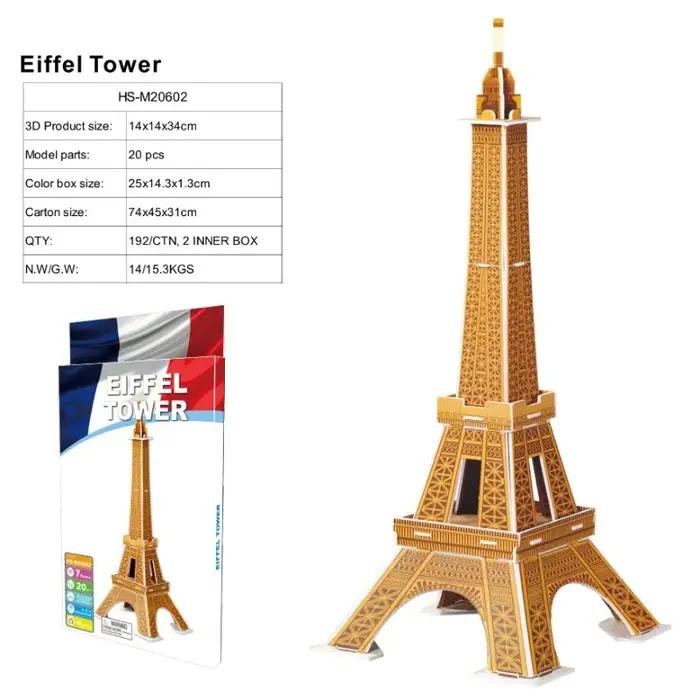Puzzle Architectural 3D en papier pour enfants construction maison blanche tour big ben tour de pise cadeau anniversaire noël éducatif jouer apprendre