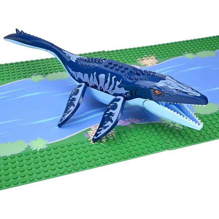 Grandes Figurines de Mosasaurus Blocs de Construction Animaux Monde des Dinosaures Action Assemblage DIY Monstre Marin Jouet Educatif pour Enfant Occasions Spéciales