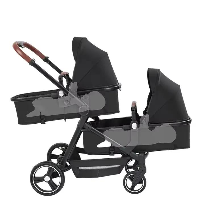 Coussinets jumeaux pour bébé, petite taille, pliés, transportés sur avions, double chariot pour enfa