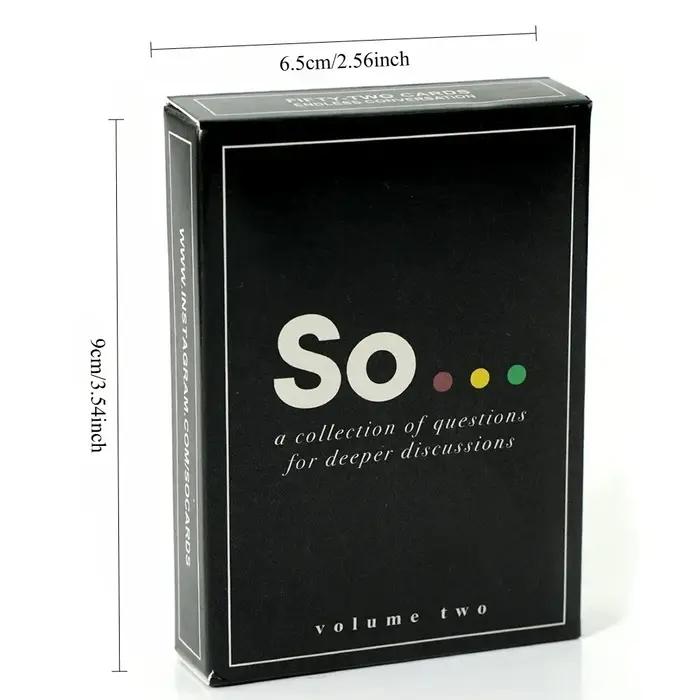 Jeu de cartes de conversation de haute qualité, questions de style spécial, jeu de société pour adultes et familles, idéal pour les soirées et les loisirs