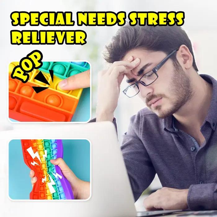 Clavier Push Bubble Fidget jouets sensoriels arc-en-ciel Popping Silicone jeu jouet anxiété et anti-