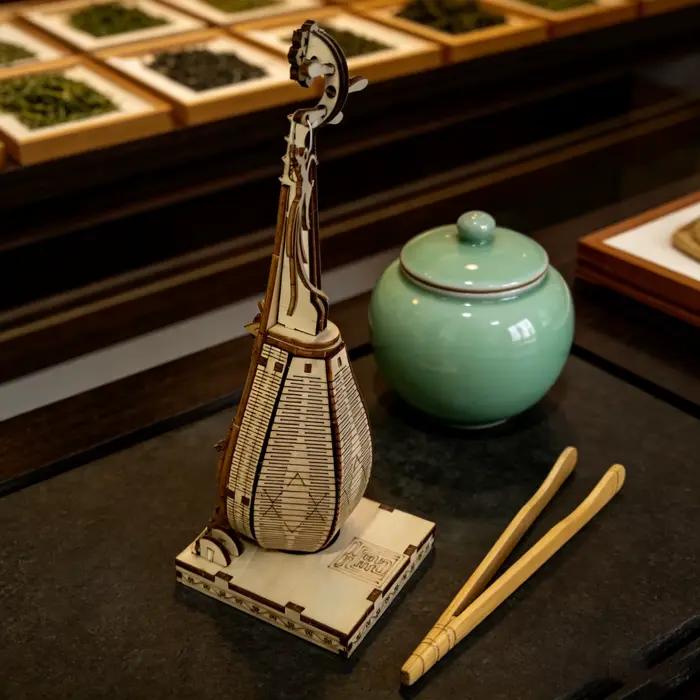 Kit de puzzle d'instrument musical Pipa en bois à faire soi-même
