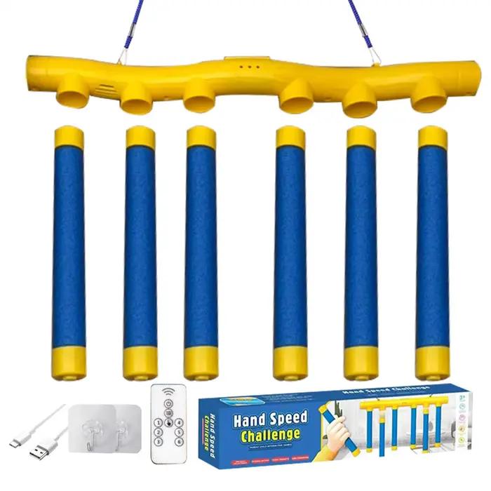 Jeu de bâtons de chute bleu pour enfants coordination oeil-main réactivité cadeau fête anniversaire noel partage amusement familial