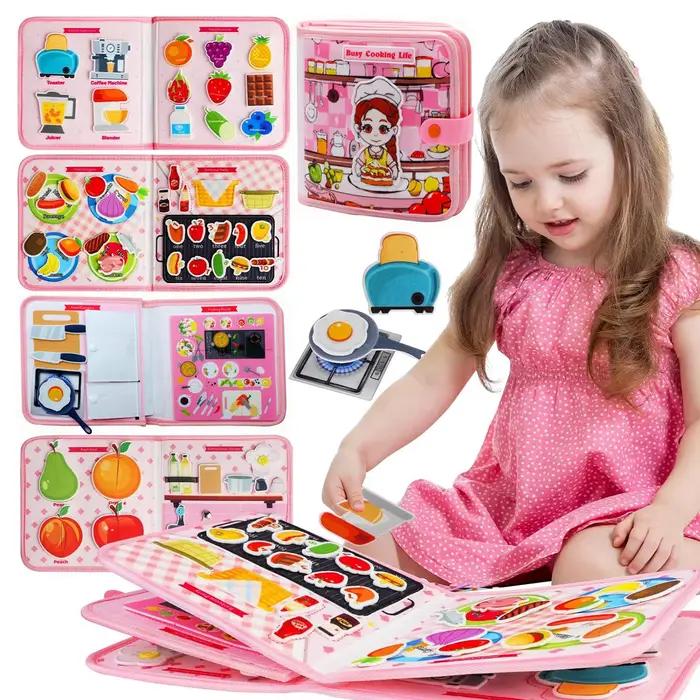 Jouets Montessori pour tout-petits, planche occupée, scène d'animaux de ferme, jouet d'activité de c