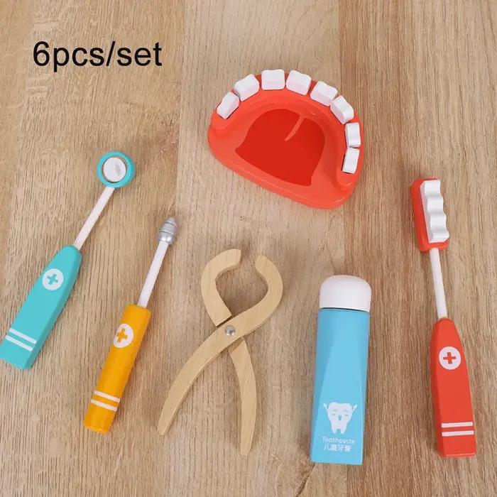 Ensemble de médecin en bois pour enfants jouet de simulation kit médical de jeu pour garçon fille apprentissage métiers de santé occasions spéciales