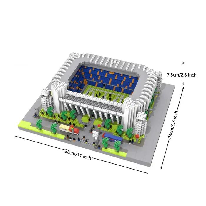 Ensemble de blocs de construction Madri Football Stade de football 3D kit d'assemblage éducatif jouets pour adultes occasions spéciales architecture sportive