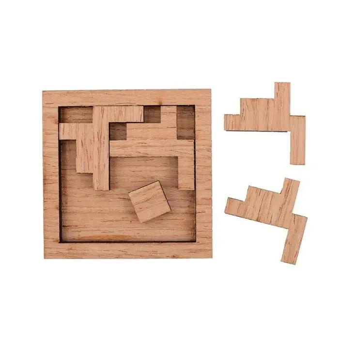 Puzzle en bois intelligent forme géométrique pour adultes stimulant le cerveau occasion spéciale intellectuellement engageant