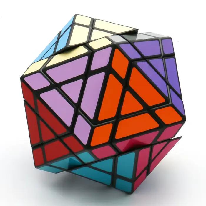 Puzzle galaxie Icosaminx Icosahedron Megaminx Cube magique de forme étrange Twisty noir Original en plastique Transparent glace violet jouet