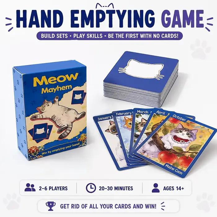 Jeu de cartes Meow Mayhem Set Collection pour 2 à 6 joueurs