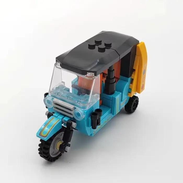 Ville moto à trois roues modèle MOC blocs de construction véhicule briques techniques cadeaux d'anniversaire jouets
