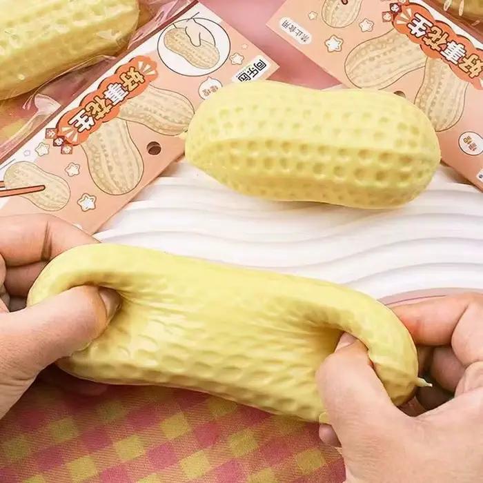 Balle anti-stress en forme d'arachide, jouet à presser, jouet sensoriel doux comme du beurre, jouet anti-stress ASMR pour enfants et adultes