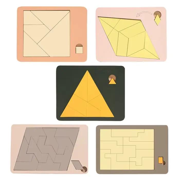 Puzzles en bois Monster Carnival forme géométrique pensée logique formation spatial imagination coopération défi adulte enfants autistes occasions spéciales