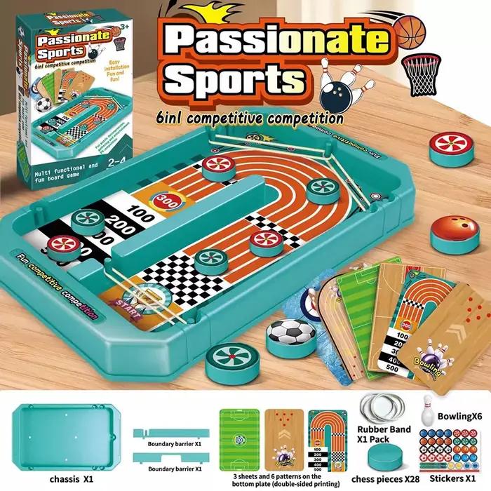 Jeu de société de billard rebondissant 6-en-1 pour plusieurs joueurs, cadeau amusant pour enfants, jeux de société interactifs parents-enfants, jouets de Noël pour enfants