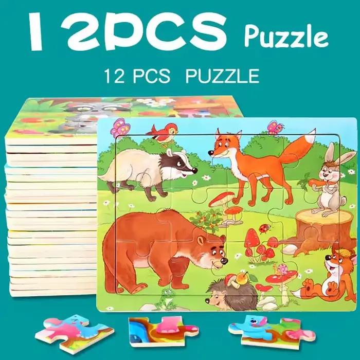 Puzzle 3D en bois Montessori