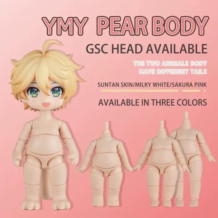 Ymy poupée gros poire animaux corps poire avec queue Ob11 corps Joint pour tête Gsc, 1/12bjd, Obitsu