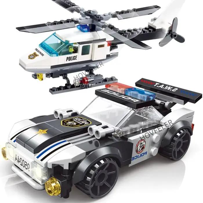 Super Police avion de ville hélicoptère à double Rotor voiture célèbre SWAT blocs de construction bricolage MOC modèle