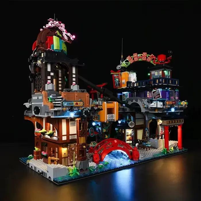 Jeu de lumières LED pour 71799 Ninjago City Markets compatible 90050 (lumière LED uniquement, non inclus les briques modèles)