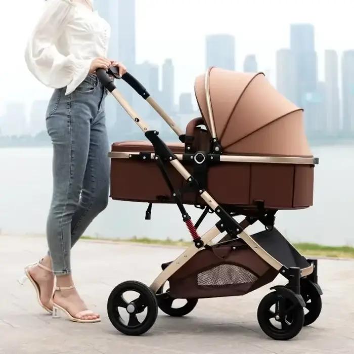Nouvelle poussette double 3-en-1 2025 avec siège auto