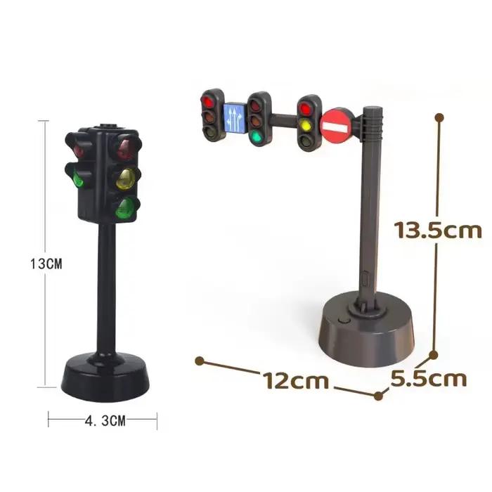 Sécurité éducation feu de circulation jouet lampe bloc brique ville rue vue accessoires panneau barrière limite de vites
