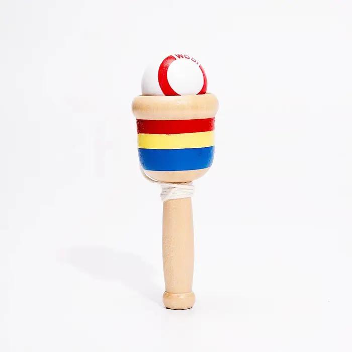 Jouet de compétence Kendama classique en bois dur massif améliorant les compétences d'équilibre et de coordination pour occasions spéciales et cadeaux d'anniversaire