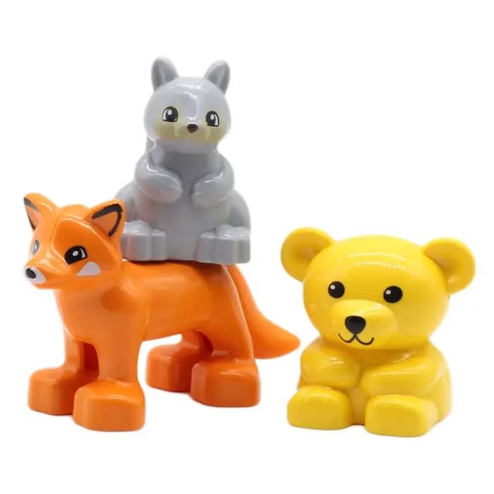 Ensemble de blocs de construction d'animaux de Zoo, blocs de construction de grande taille, accessoires à assembler, oiseaux mignons, bêtes, éléphant, tigre, briques, jouets éducatifs pour enfants