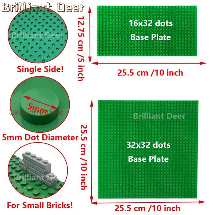 Blocs de construction classiques 32x32 32x16 points, plaque de Base MOC, briques de petite taille, p