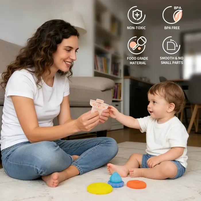 Jouets de puzzle à empiler en forme de crème glacée