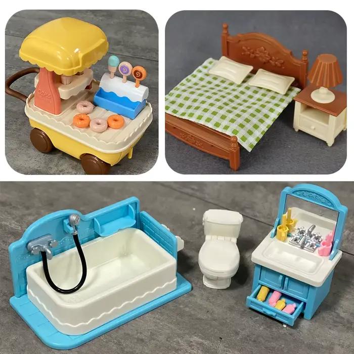 Meubles miniatures de forêt et de cuisine familiale en plastique ABS pour enfants et adultes, jouet de décoration de maison de poupées, ensemble de meubles pour occasions spéciales