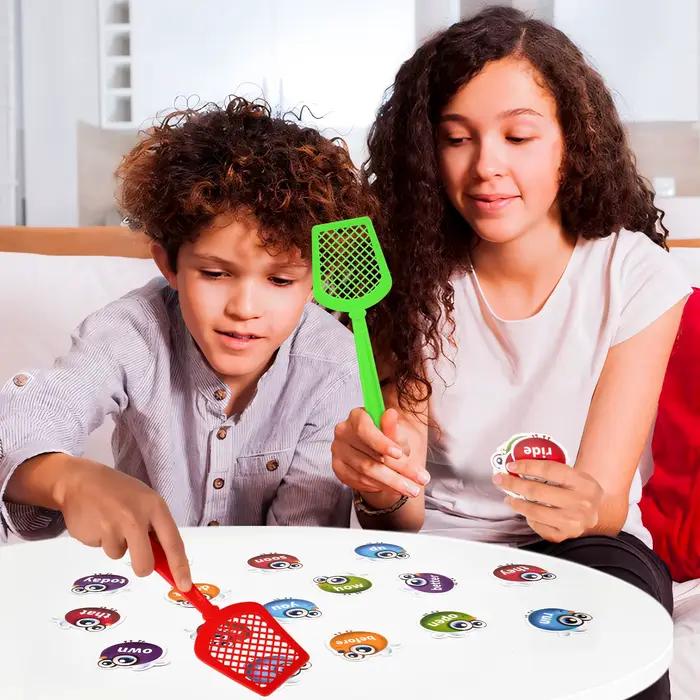 Jeu d'apprentissage des mots à vue cartes flash fly effaçables lecture phonique alphabétisation activité bricolage swat occasions spéciales enfants adolescents