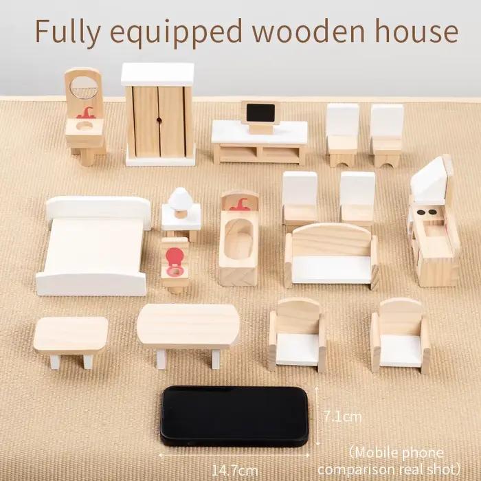 Meubles Miniatures en Bois Éducatifs Pour Jeux d’Imitation Enfants Occasions Spéciales Développement Cognitif Jeu Social