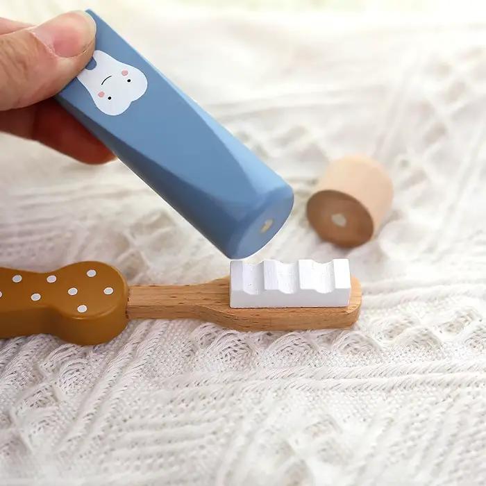 Petit docteur en bois pour enfants, jeu de dentiste, ensemble dentaire Oral, jouet d'infirmière, bébé apprendre à brosser les dents et à jouer à la maison
