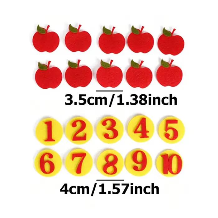 Puzzle d'arbres fruitiers en feutre pour enfants, 4 styles disponibles, jouets d'éducation précoce, couleurs de la maternelle, outils pédagogiques cognitifs aux fruits, occasion spéciale pour les enfants de 3 à 6 ans