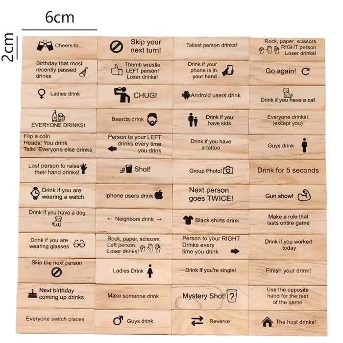 Jeu de tour de déclenchement en bois 48 pièces