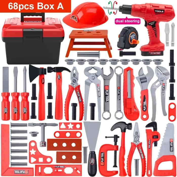 Ensemble d'outils pour enfants avec perceuse jouet électrique Kit de jouets de construction alimentés