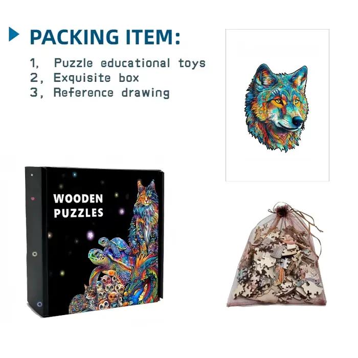 Hibou en bois Animal Puzzle bricolage artisanat cerveau formateur Puzzles jeu pour enfants adulte éducatif