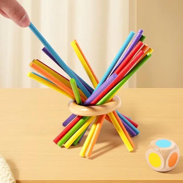 Jouet sensoriel Montessori pour bébé, motricité Fine, couleur, apprentissage cognitif, bâtons de comptage, jeu éducatif pour enfants, jouets en bois d'équilibre