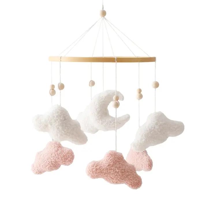 Mobile de lit bébé en feutre doux avec hochet et ours en peluche