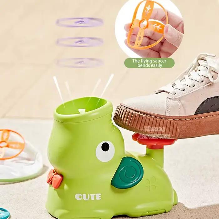 Pied étape sur disque volant lanceur de fusée à Air soucoupe saut jeu de Sport éléphant canard Style hélice extérieure jardin enfants jouet