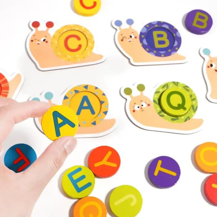 Lettre d'escargot Cognition mot orthographe carte assortie lettres d'animaux éducation apprentissage jouets éducatifs pour enfants jeu de Table