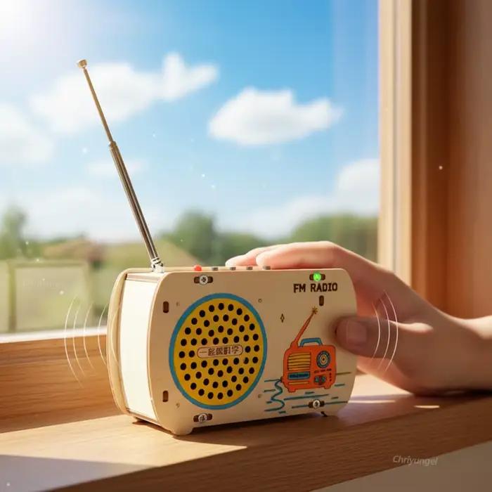 Kit Radio en Bois DIY Rétro FM – Jouet Éducatif STEM