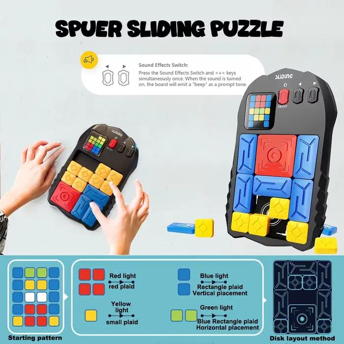 Puzzle électronique à blocs coulissants avec défis multiples et écran LED