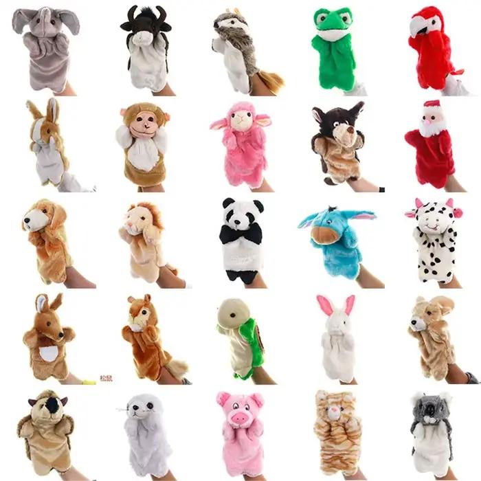 Marionnette à main en forme d'animal, poupées de chat, marionnettes en peluche pour contar histoires