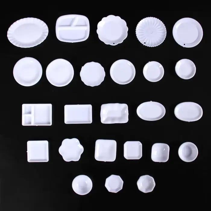 Ensemble de plateaux et assiettes de Simulation pour maison de poupée, 5 pièces, Mini vaisselle de c