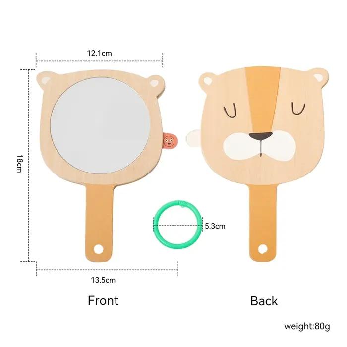 Miroir de Sensibilisation Émotionnelle Montessori en Bois Bleu Profond pour Développement Émotionnel et Sensoriel des Petits Enfants Occasions de Jeu et Apprendre à Reconnaître Ses Émotions