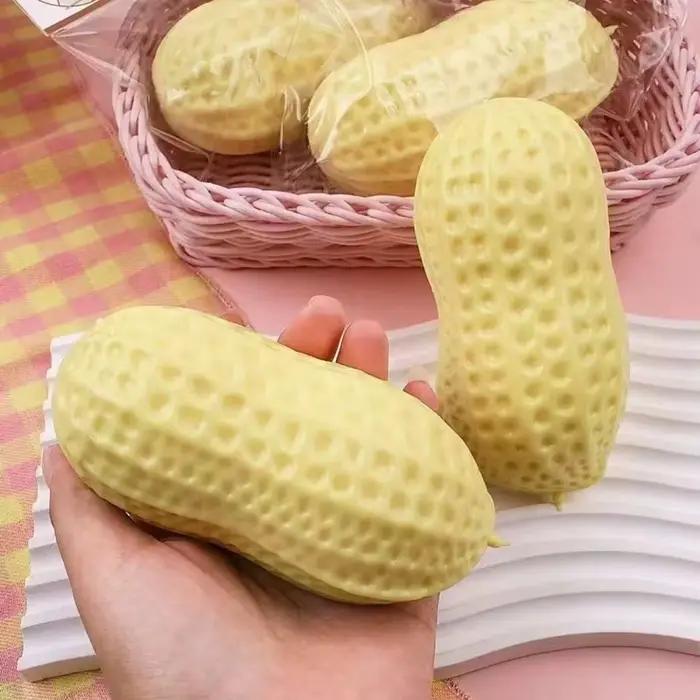 Balle anti-stress en forme d'arachide, jouet à presser, jouet sensoriel ASMR, sensation douce comme du beurre, jouet anti-stress pour adultes, cadeaux
