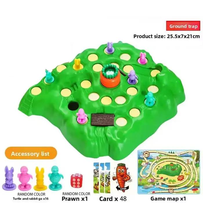 Table de jeu de défense avec piège à lapins en forme de carotte jeu interactif éducative pour enfants et parents défis familiaux occasions spéciales cadeau jouets